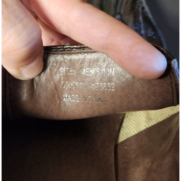 Giorgio Brutini Mens Size 13 M Brown  Leather Square Point Slip on Shoes 178882 - Picture 14 of 14